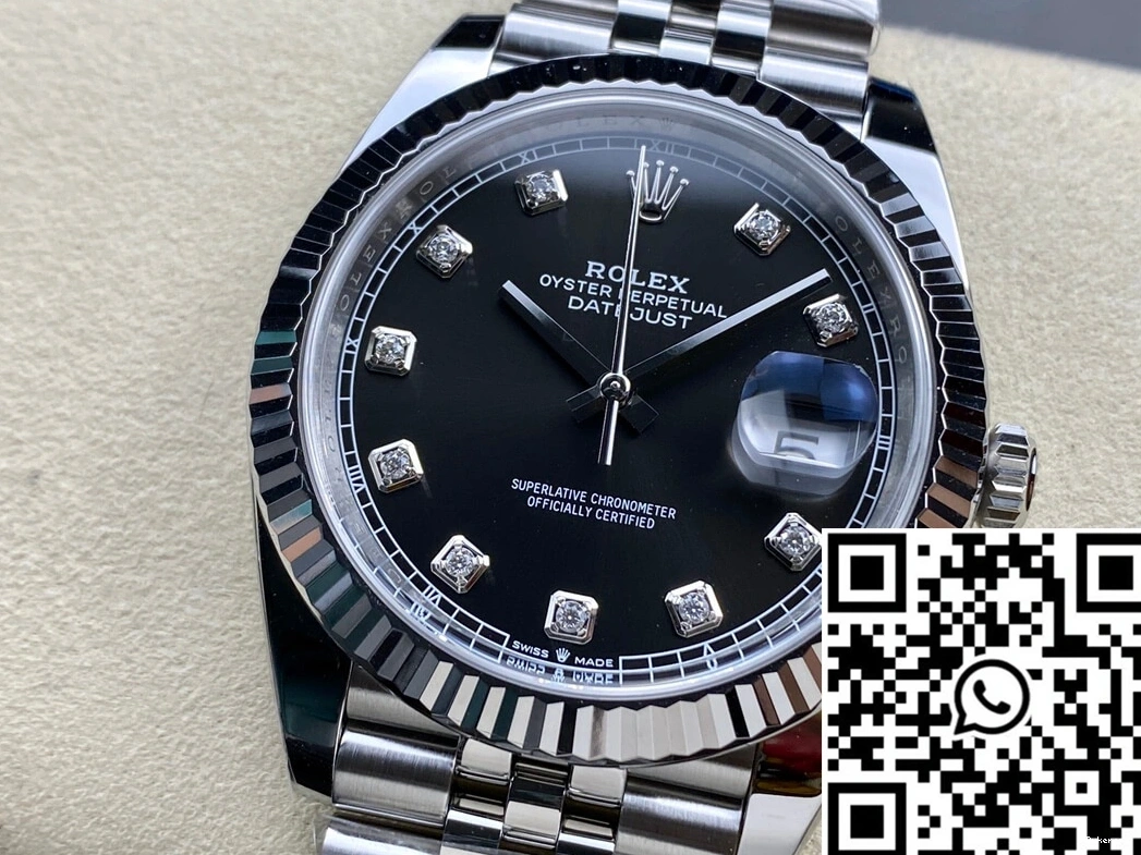M126334-0012 Black Clean Datejust Dial Factory Rolex 0301